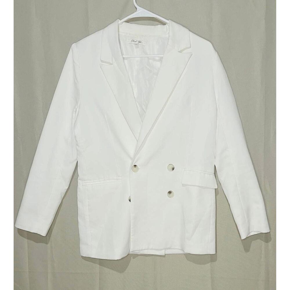Women's White Double-Breasted Blazer - Size S